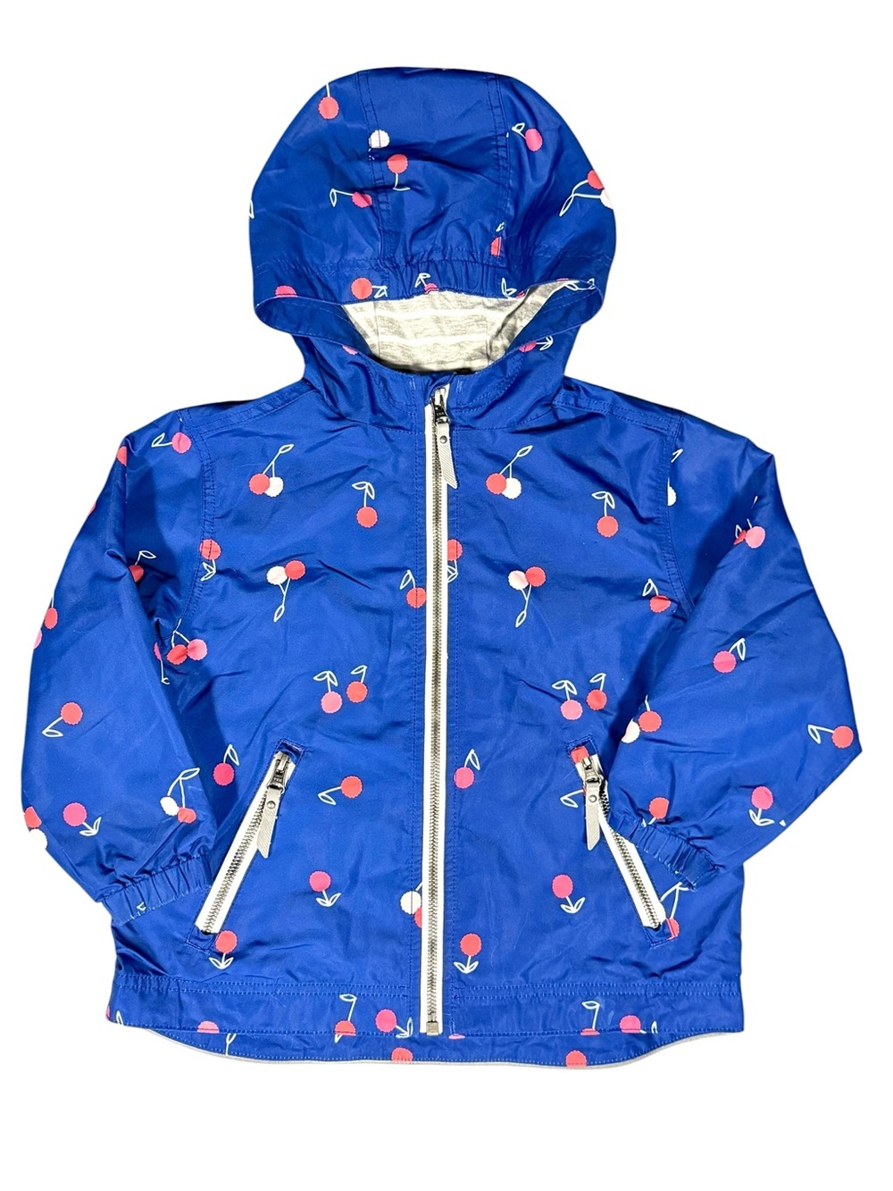 Hanna Andersson Size 3T / 100 Blue Cherry Hooded Rain Jacket Windbreaker